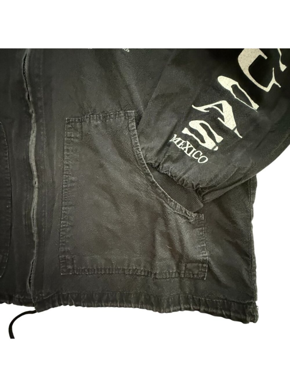 Vintage Cabo San Lucas Baja Mexico Lightweight Hooded Jacket Map Print Black Lg. - Picture 6 of 12